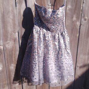 Zum Zum x vintage mini dress bustier metallic women's 0 strapless cocktail tulle